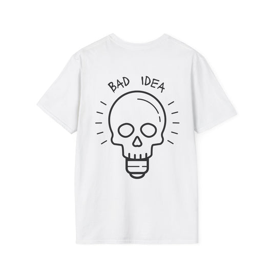 Unisex  "Bad Idea" Skull  Light Bulb Graphic Tee