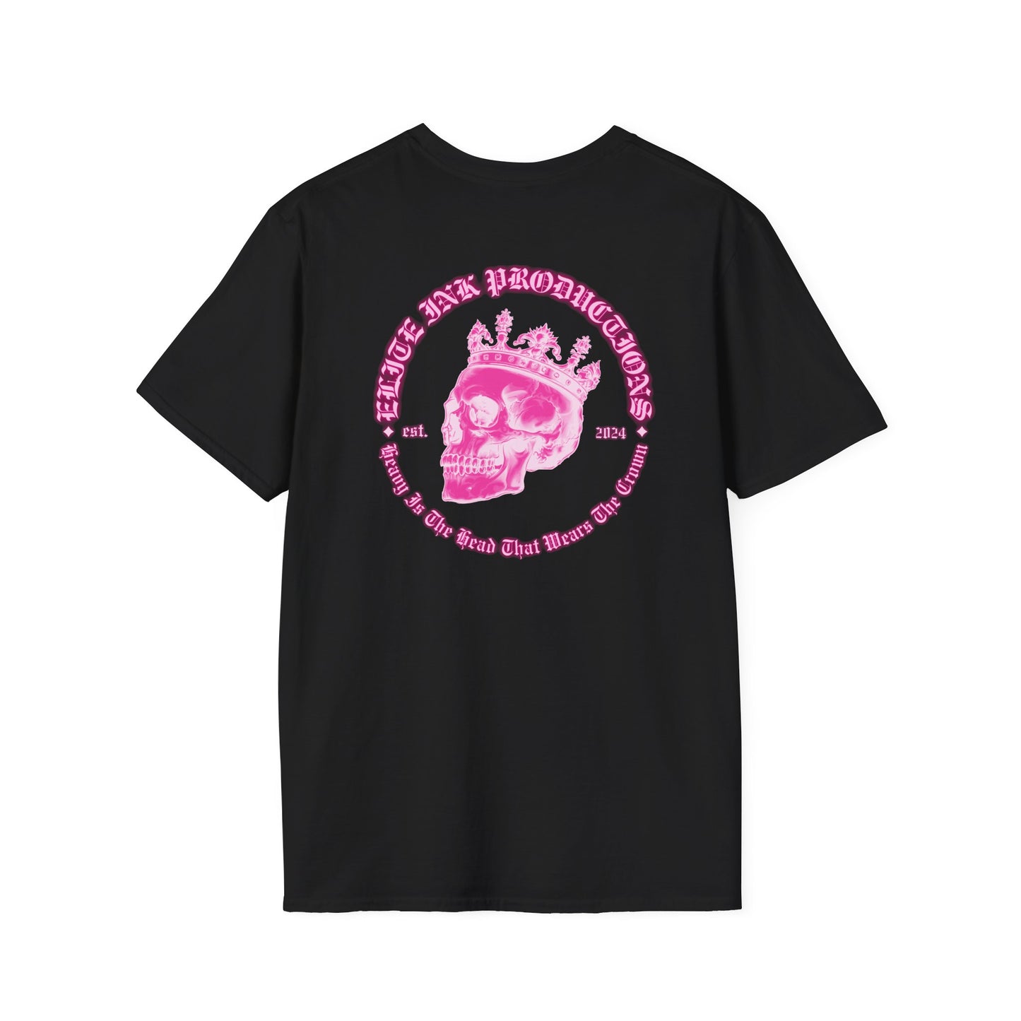 Unisex Neon Pink Skully  T-Shirt