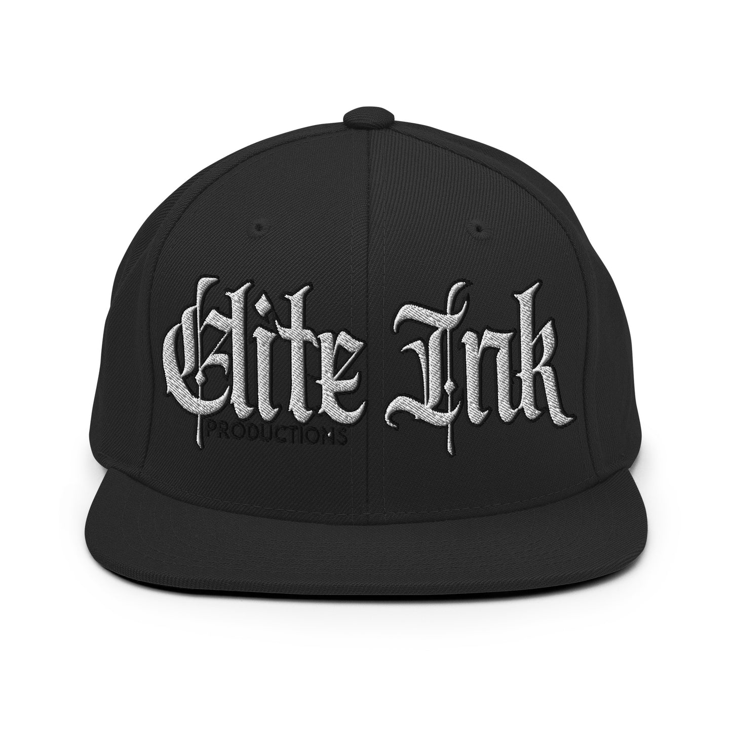 Elite Ink Script Snapback Cap Black/White