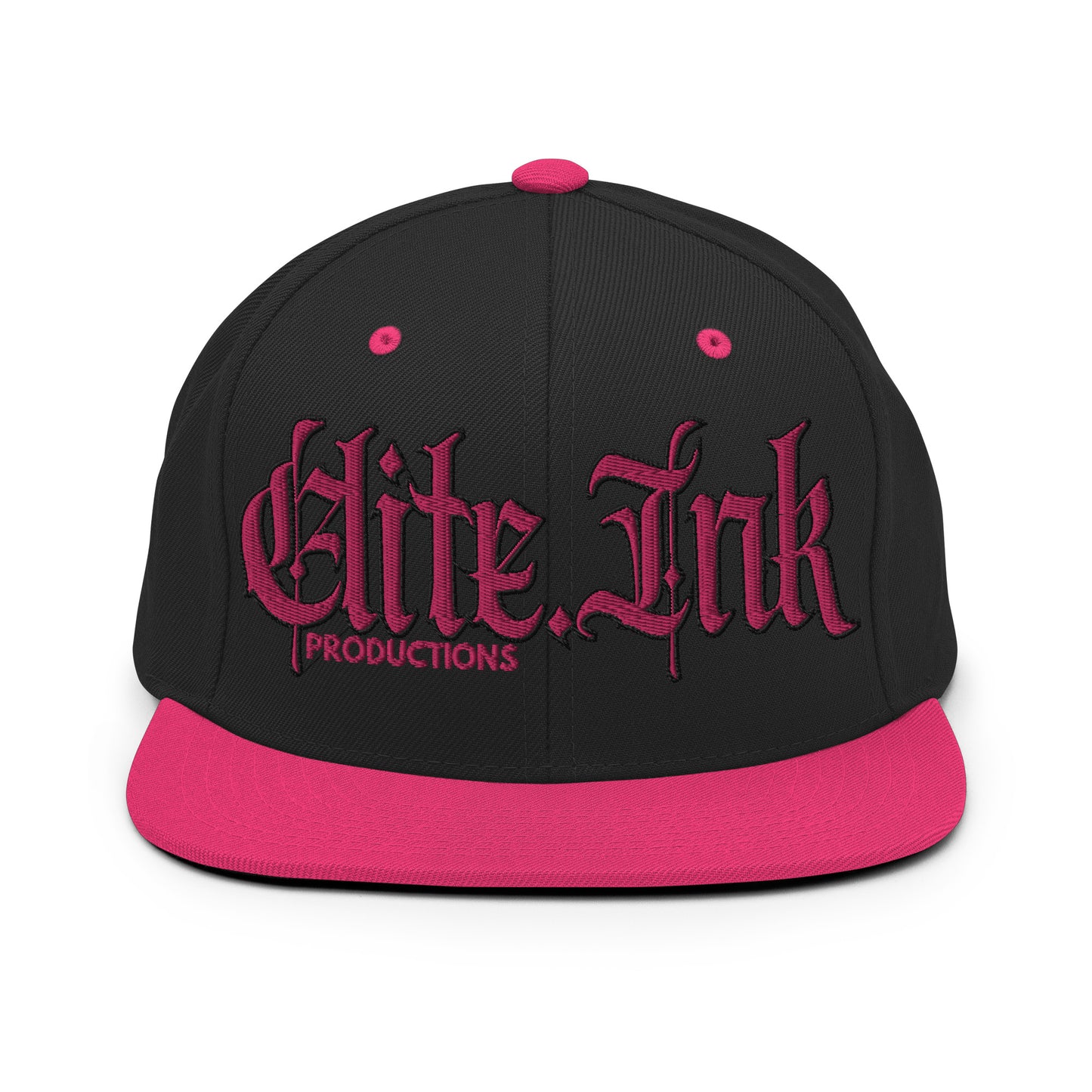 Elite Ink Script Snapback Cap Black/Pink