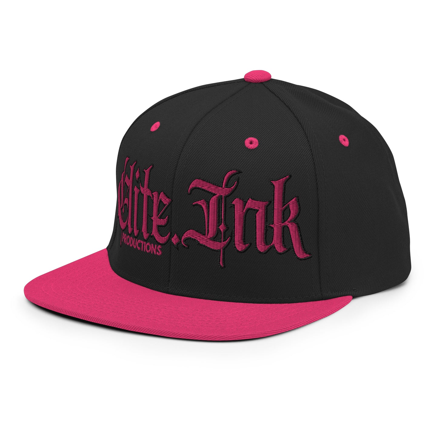 Elite Ink Script Snapback Cap Black/Pink