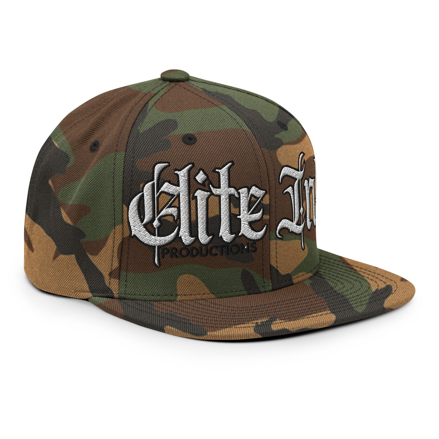 Elite Ink Script Snapback Cap Camo