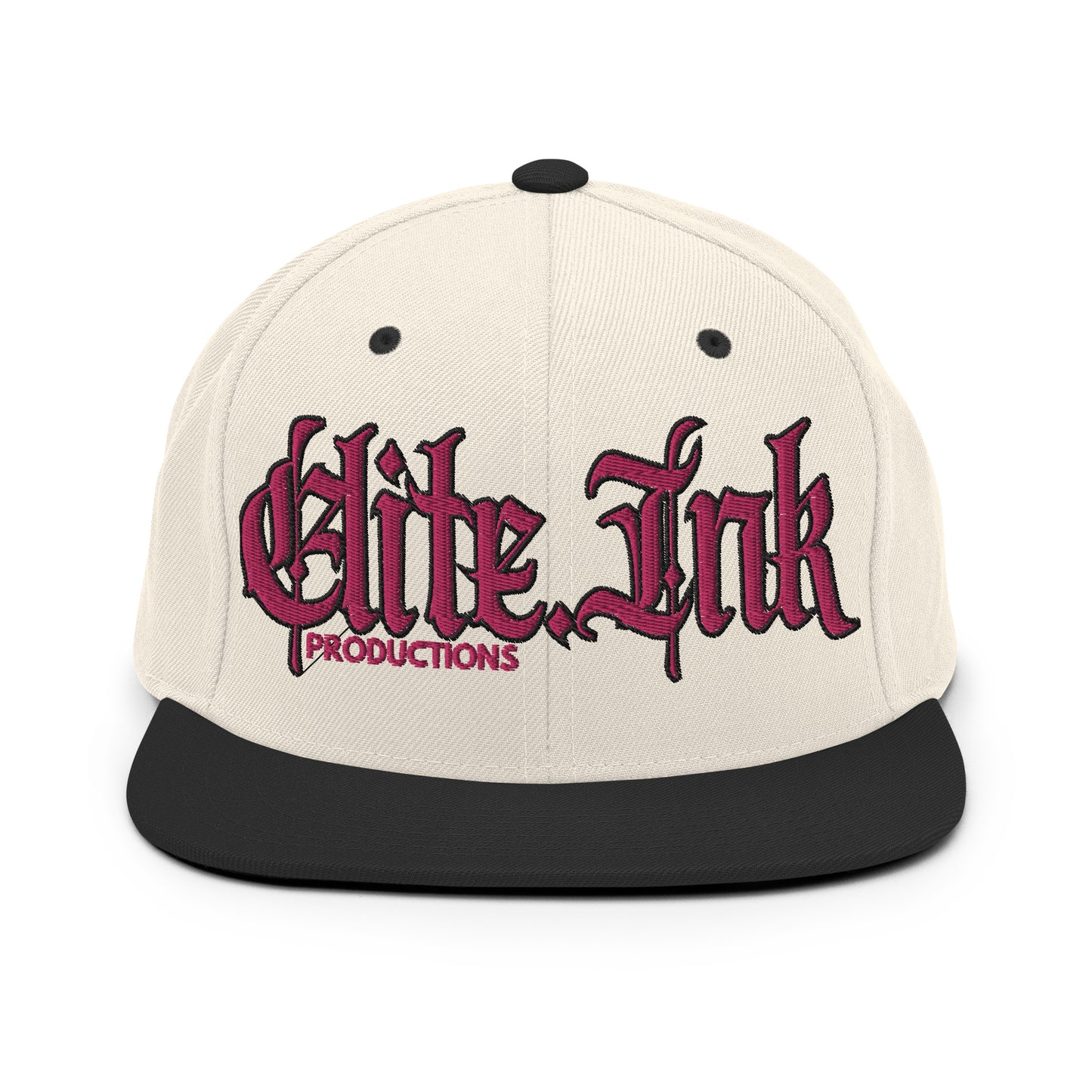 Elite Ink Script Snapback Cap White/Pink