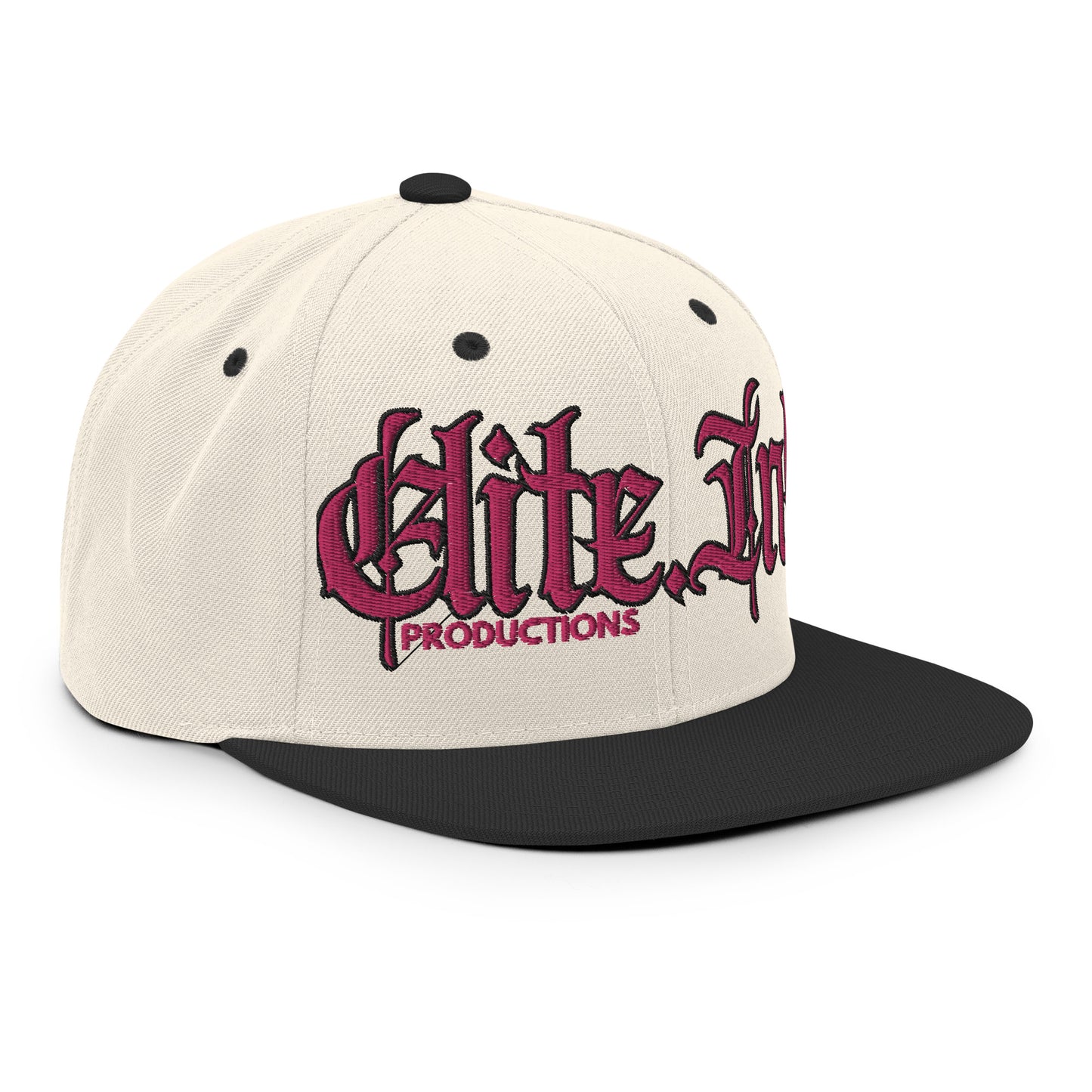 Elite Ink Script Snapback Cap White/Pink